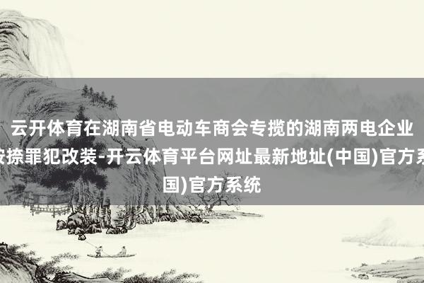 云开体育在湖南省电动车商会专揽的湖南两电企业“按捺罪犯改装-开云体育平台网址最新地址(中国)官方系统