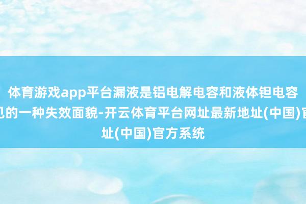 体育游戏app平台漏液是铝电解电容和液体钽电容器最常见的一种失效面貌-开云体育平台网址最新地址(中国)官方系统