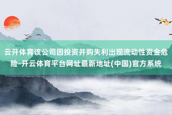 云开体育该公司因投资并购失利出现流动性资金危险-开云体育平台网址最新地址(中国)官方系统