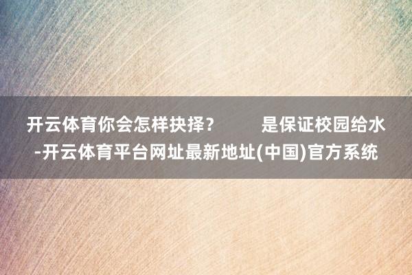 开云体育你会怎样抉择? 是保证校园给水-开云体育平台网址最新地址(中国)官方系统