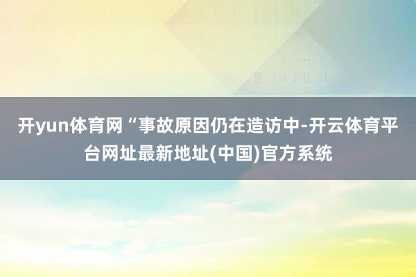 开yun体育网“事故原因仍在造访中-开云体育平台网址最新地址(中国)官方系统