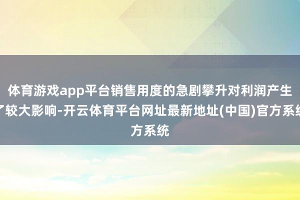 体育游戏app平台销售用度的急剧攀升对利润产生了较大影响-开云体育平台网址最新地址(中国)官方系统
