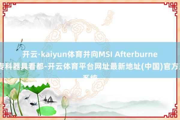 开云·kaiyun体育并向MSI Afterburner等专科器具看都-开云体育平台网址最新地址(中国)官方系统