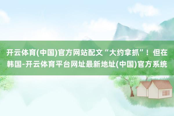 开云体育(中国)官方网站配文“大约拿抓”！但在韩国-开云体育平台网址最新地址(中国)官方系统