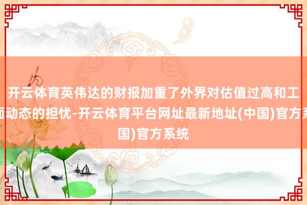 开云体育英伟达的财报加重了外界对估值过高和工夫面动态的担忧-开云体育平台网址最新地址(中国)官方系统