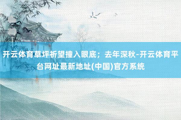 开云体育草坪祈望撞入眼底；去年深秋-开云体育平台网址最新地址(中国)官方系统