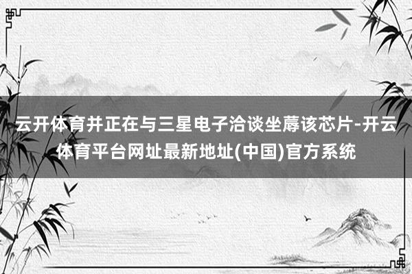 云开体育并正在与三星电子洽谈坐蓐该芯片-开云体育平台网址最新地址(中国)官方系统